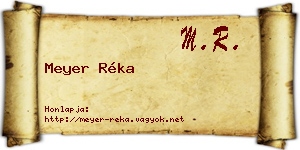 Meyer Réka névjegykártya